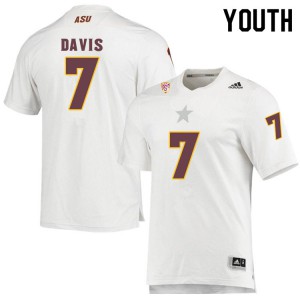Youth Arizona State Sun Devils #7 Timarcus Davis White Embroidery Jersey 468482-404