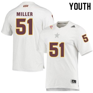 Youth Arizona State #51 Triston Miller White Stitched Jerseys 187523-862