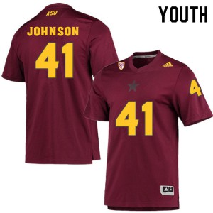 Youth Sun Devils #41 Tyler Johnson Maroon College Jersey 267176-744
