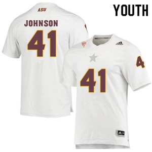 Youth Arizona State Sun Devils #41 Tyler Johnson White Football Jerseys 102336-567
