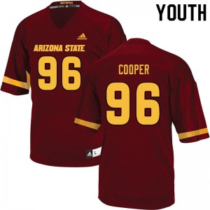Youth Arizona State #96 Anthonie Cooper Maroon Embroidery Jersey 222447-562