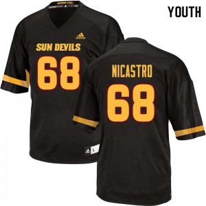 Youth Arizona State #68 Anthony Nicastro Black Football Jersey 456365-616