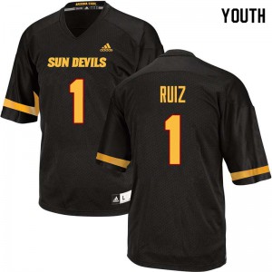 Youth Arizona State #1 Brandon Ruiz Black Embroidery Jerseys 396844-316