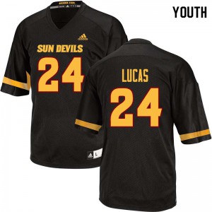Youth Arizona State #24 Chase Lucas Black Stitch Jerseys 552503-250