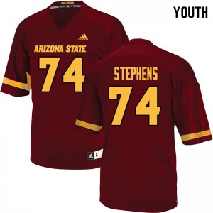 Youth Sun Devils #74 Corey Stephens Maroon Embroidery Jerseys 414622-637