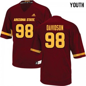 Youth Arizona State University #98 D.J. Davidson Maroon Alumni Jersey 158846-713