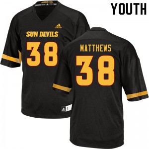 Youth Arizona State Sun Devils #38 Damon Matthews Black Alumni Jersey 398021-941