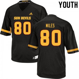 Youth Arizona State Sun Devils #80 Grant Miles Black Stitched Jerseys 772783-508