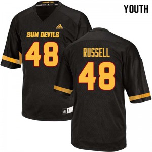 Youth Sun Devils #48 Jalen Russell Black Embroidery Jersey 175373-307