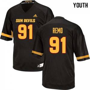 Youth Arizona State University #91 Kyle Remo Black Football Jerseys 378038-938