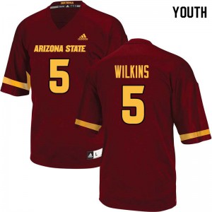 Youth Arizona State University #5 Manny Wilkins Maroon College Jersey 812274-253