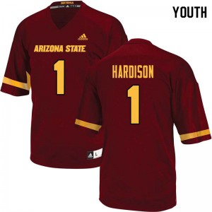 Youth Sun Devils #1 Marcus Hardison Maroon Football Jerseys 852426-599