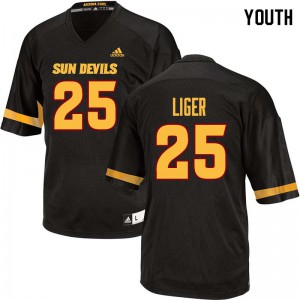 Youth Arizona State Sun Devils #25 Preston Liger Black Embroidery Jerseys 434044-662