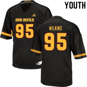 Youth Arizona State University #95 Roe Wilkins Black Official Jersey 764642-456