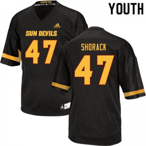 Youth Arizona State University #47 Thomas Shorack Black Stitch Jerseys 320217-411
