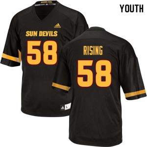 Youth Arizona State University #58 Tyson Rising Black Official Jerseys 413220-815