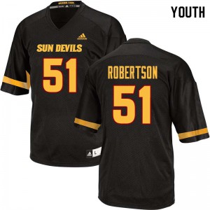 Youth Sun Devils #51 Zach Robertson Black Embroidery Jerseys 524876-621