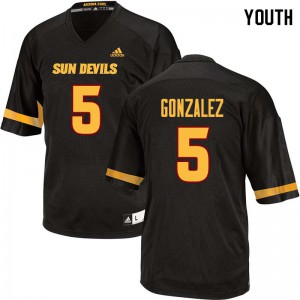Youth Arizona State University #5 Zane Gonzalez Black Football Jerseys 790188-481